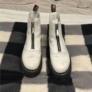 Dr. Martens White Leather Women's Boots